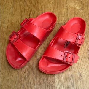 Birkenstock Bright Red Double-Strap Sandals